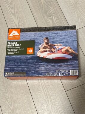 Ozark Trail Red & White Striped Inflatable River Tube